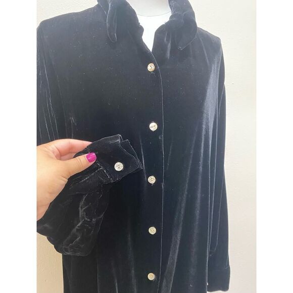 Campanie Internationale Express Rare Vintage Silk Velvet Oversized Buttoned - S - Picture 2 of 8